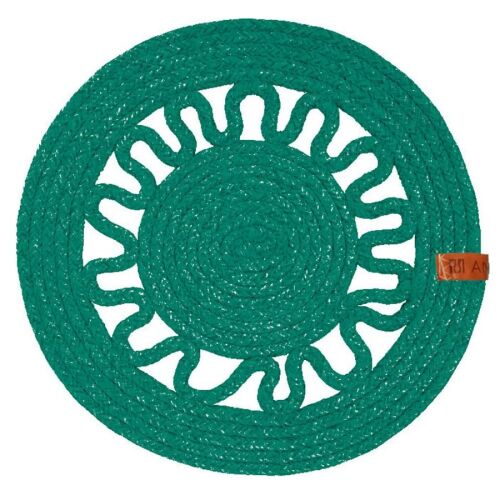 Ambition Boho zöld asztali alátét, 35 cm-es kerek tányéralátét - Tányéralátét