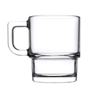 Pasabahce Hill 320 ml átlátszó üveg bögre, egymásra rakható design - Pasabahce