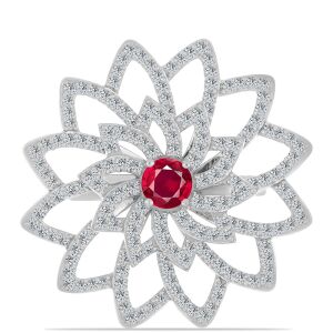 Ezüst Gyűrű Madagaszkári Rubinnal és Fehér Topázzal, Y59492/59 130789282 - Női kiegészítő