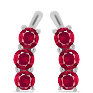 Ezüst Fülbevaló Madagaszkári Rubinnal, Y59612 130789357 - Női kiegészítő