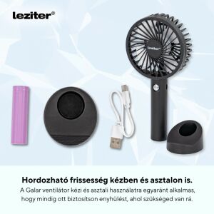 Galar kézi hordozható usb ventilátor tartóval 4 W 1200 mAh 136455566 - Leziter