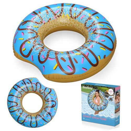 Felfújható strandgyűrű úszáshoz kék Donut 107cm BESTWAY 130790072