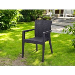 BARAW rattan karfás szék antracit szürke