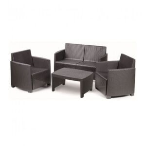 LIPARI rattan kerti bútor szett – antracit