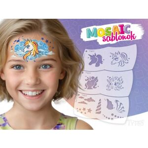 TyToo Mosaic Arcfestő Sablon - Unikornis és Csillag Minta 130797041 - Arcfesték