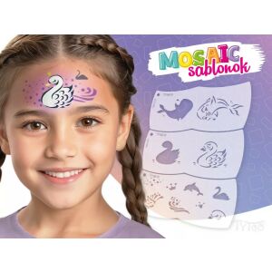TyToo Mosaic Arcfestő Sablon - Delfin & Hattyú - Gyerekeknek 130797048 - Arcfesték