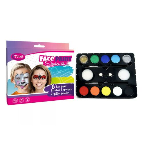 TyToo Arcfesték Kezdő Szett gyerekeknek - 8 szín, csillámporral