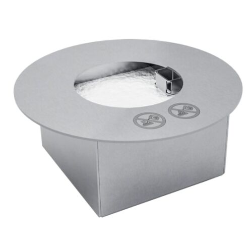 Bioetanolový horák / OKRUHLÝ biokrb, vstavaný, 6,15 x 14,5 cm, nádrž 340 ml, 2 kW, nehrdzavejúca oceľ, s hasiacim prístrojom, lievikom na nalievanie biopaliva a sadou dekoratívnych bielych kamienkov v cene!