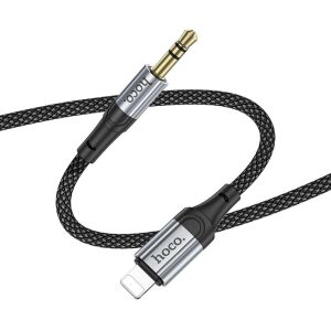 CONVERTOR AUDIO HOCO UPA26 FRESH LIGHTNING / JACK 1,2 METRI (DAC) NEGRU 130912112 - Cabluri Lightning
