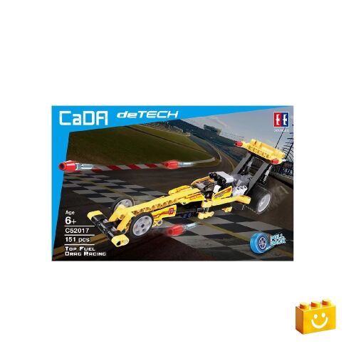 Gyorsulási versenyautó építőjáték sárga 130912195