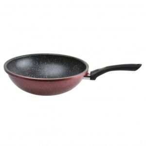 Tigaie wok Rosberg R51320G26H, 26 cm, acoperire cu marmură, inducție, melanj Bordeaux