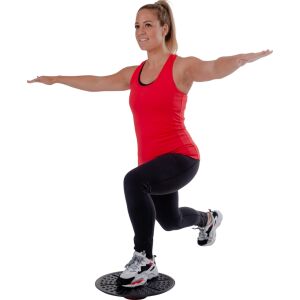 Placă de echilibru Pure 2 Improve în uz, femeie făcând fandări pentru antrenamentul echilibrului - Echipamente de fitness