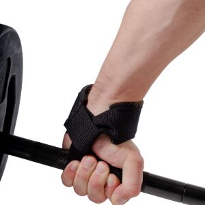 Curele de ridicare greutăți negre Pure 2 Improve folosite pentru o prindere îmbunătățită - Echipamente de fitness