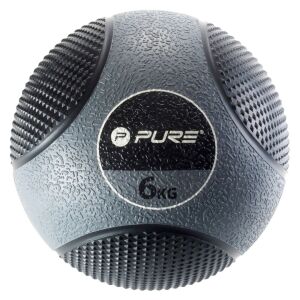 Pure 2 Improve 6 kg Medizinball – Grau/Schwarz, aus Gummi, für funktionelles Training