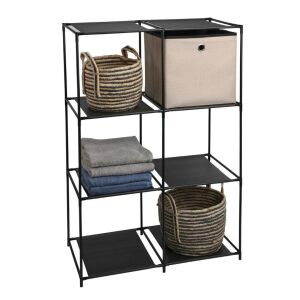 Metallregal mit 8 Fächern, Körben und Handtüchern - Regale