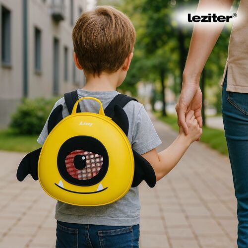 Leziter Pixy LED okos hátizsák gyerekeknek, sárga szörny design