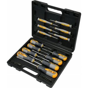 YATO 32-teiliges Schraubendreher-Set mit Koffer, Schlitz-, Kreuzschlitz- und Torx-Bits - Vorel