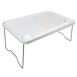 Összecsukható asztal kempingezéshez vagy strandra, műanyag, 58x36cm, fehér