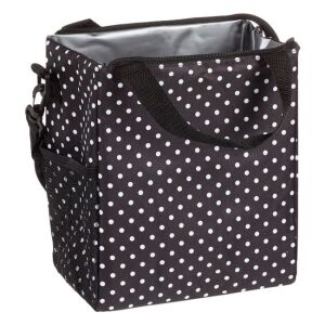 Izolovaná taška na obed Zip and Zip s čierno-bielymi bodkami s bočným vreckom - Chladiace tašky, chladiace vložky