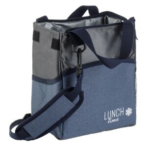 Modrá izotermická taška na obed Jean antracit 8L s ramenným popruhom a držadlami. - Chladiace tašky, chladiace vložky