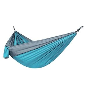 Kemping függőágy kötéllel és karabinerrel, 260x140cm, kék-szürke 130920243 - Kemping függőágy