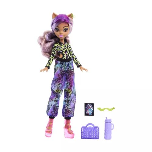 Monster High Scare-Adise Clawdeen Wolf baba kiegészítőkkel fehér háttéren - Baba