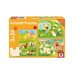 Schmidt 3 x 24 elementy puzzle - Słodkie zwierzaki pudełko - Puzzle