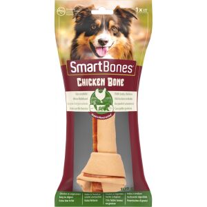 SmartBones Chicken Bone Large recompensă pentru câini, aromă de pui și legume, fără piele brută - Momeală pentru recompensarea câinilor