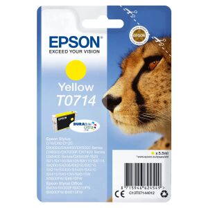 Oryginalny wkład atramentowy Epson T0714 Żółty - Gwarancja wysokiej jakości wydruków - Epson Wkład atramentowy