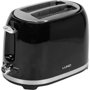 Lund 850W Schwarzer Toaster - Abgewinkelte Ansicht - Toaster und Standmixer