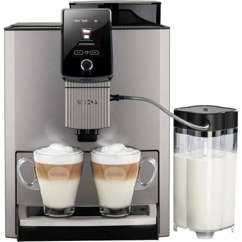 NIVONA Cafe Romatica 1040 eszpresszógép tejtartállyal és két latte macchiato pohárral