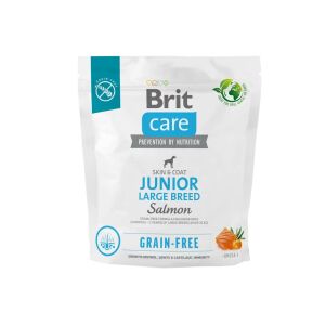 Brit Care Grain-Free Junior Large Breed Száraz kutyaeledel, Lazac és burgonya, 1 kg
