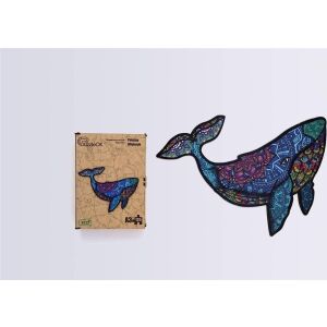 Puzzle drewniane eko 125 Potężny wieloryb A3 130944619 - Puzzle 3D