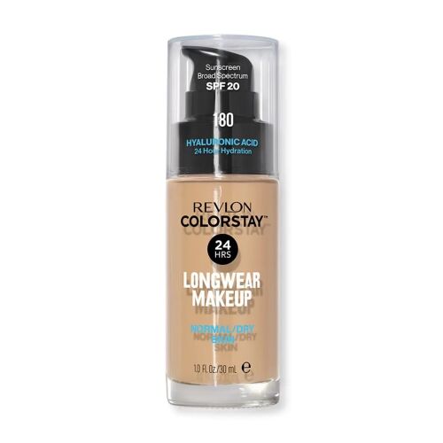 Revlon Colorstay Długotrwały Podkład, 180 Sand Beige, Kwas Hialuronowy