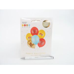 PartyDeco Balony lateksowe auta kolorowe pastelowe urodziny 130946753 - Bułka w powietrzu