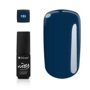 Silcare Flexy Hybrid Gel Polish 153, dunkelblauer Nagellack mit Farbmuster - Nagelpflege
