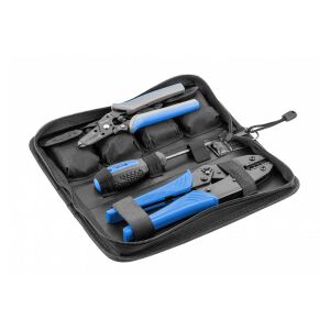 Set clești de sertizare HOGERT cu fălci interschimbabile, 7 bucăți, pentru conectori electrici - Instrument