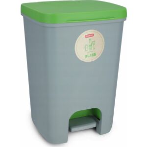 Curver Essentials 20L Treteimer - Grau und Grün - Glasrecycling - Wäschekörbe