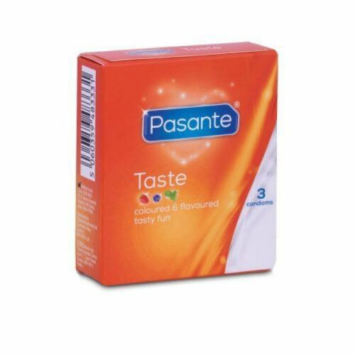 Pasante Taste Ízesített Óvszerek - Fekete áfonya, Menta, Eper - 3 darabos csomag - Testápolás és higiénia