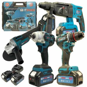 Hitman 62V 4 az 1-ben Akkus Szerszámgép Készlet hordtáskával és akkumulátorokkal - HITMAN