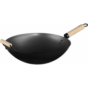 Secret de Gourmet Wok Pfanne Schwarz Edelstahl Ø 35 cm - Koch- & Backgeschirr