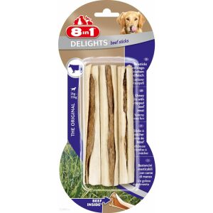 8in1 Delights Beef Sticks für Hunde, kaubare Rindfleisch-Snacks in Verpackung - Hundefutter