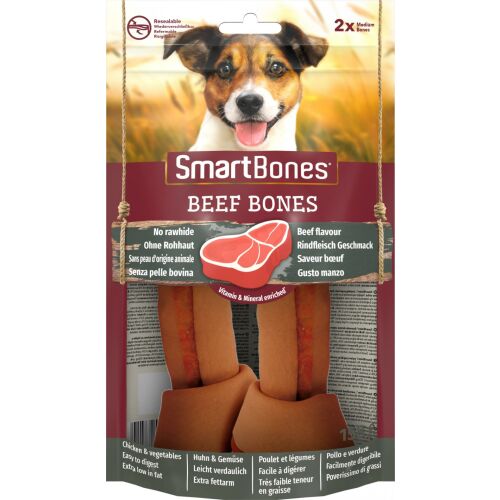 SmartBones Beef Bones Medium, przysmak dla psa bez skóry, 2 sztuki