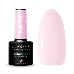 Claresa Pink 504 Gel Nagellack, 5ml Flasche und Farbmuster - Nagelpflege