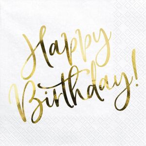 Set 20 servetele Happy Birthday, alb 130954143 - Șervețele