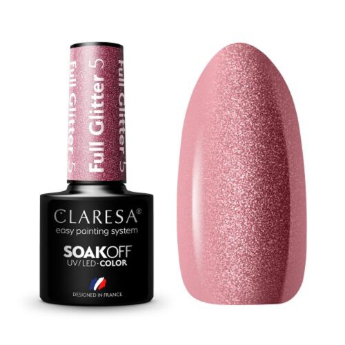 Claresa félpermanens körömlakk, Soak Off, Full Glitter 5, 5 ml 130961356