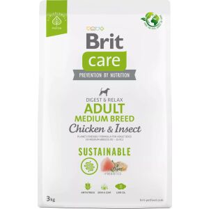 Brit Care Sustainable Adult Medium Breed Pui și Insecte Hrană uscată pentru câini 3kg - Hrane pentru câini