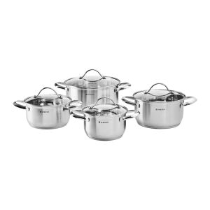 Ambition Remi 8 részes rozsdamentes acél edénykészlet üveg fedőkkel - Főzőedény & Sütőedény