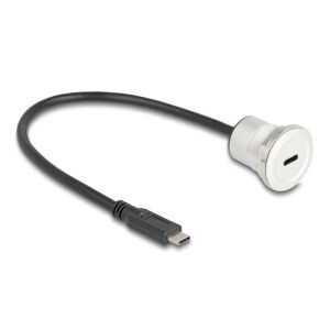 Delock USB 10 Gbps USB Type-C beépített anya kábelcsatlakozóval 30 cm, alumínium 130970290 - Delock