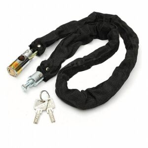 Biztonsági acéllánc zár 2 db kulccsal, 125 cm